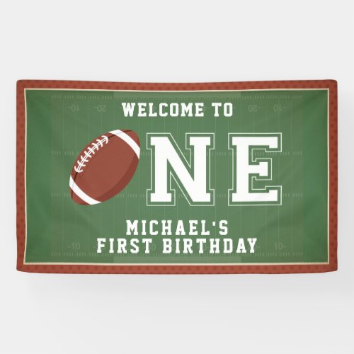 Football First Birthday Banner