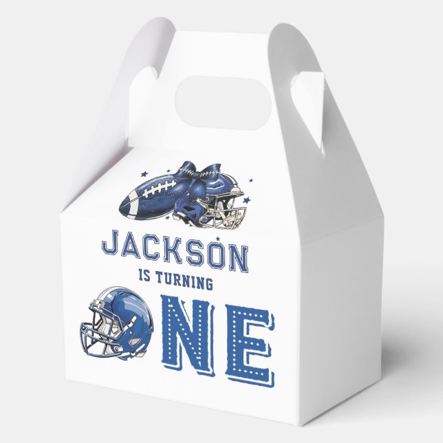 Football First Birthday Favor Boxes (Front)