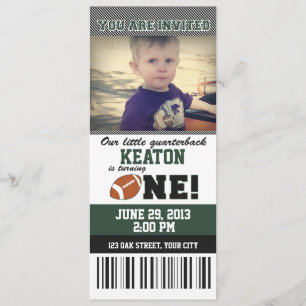 Football First Birthday Invitation
