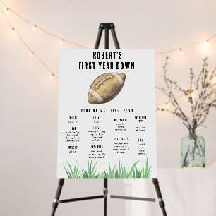 Football First Birthday Milestone Birthday Foam Board