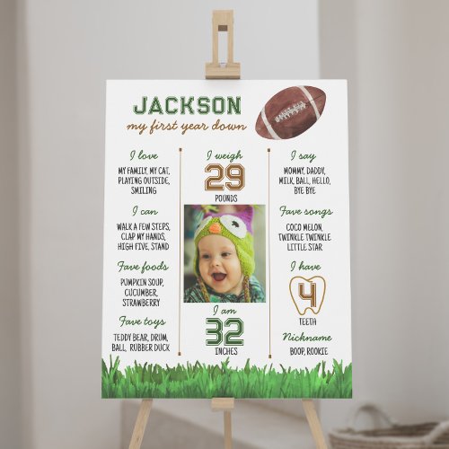 Football First Birthday Milestone Sign