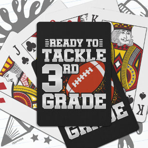 Football First Day 3rd Grade Back To School Poker Cards