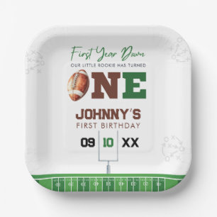 Football First Touch Down 1st Birthday Paper Plates