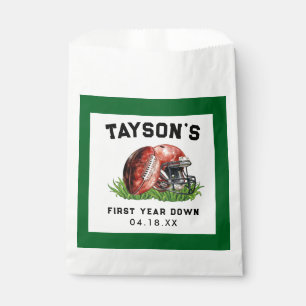 Football First Year Down 1st Birthday Favor Bag