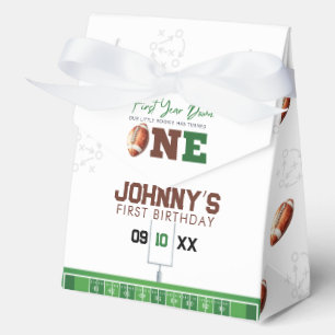 Football First Year Down 1st Birthday Favor Boxes