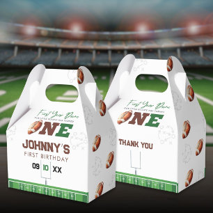 Football First Year Down 1st Birthday Favor Boxes