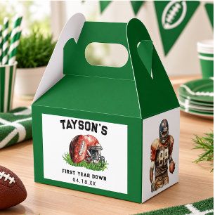 Football First Year Down 1st Birthday Favor Boxes