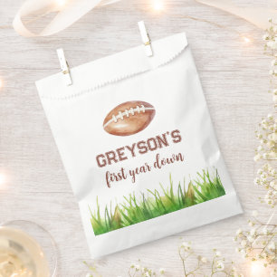 Football First Year Down 1st Birthday Party Favor Bag