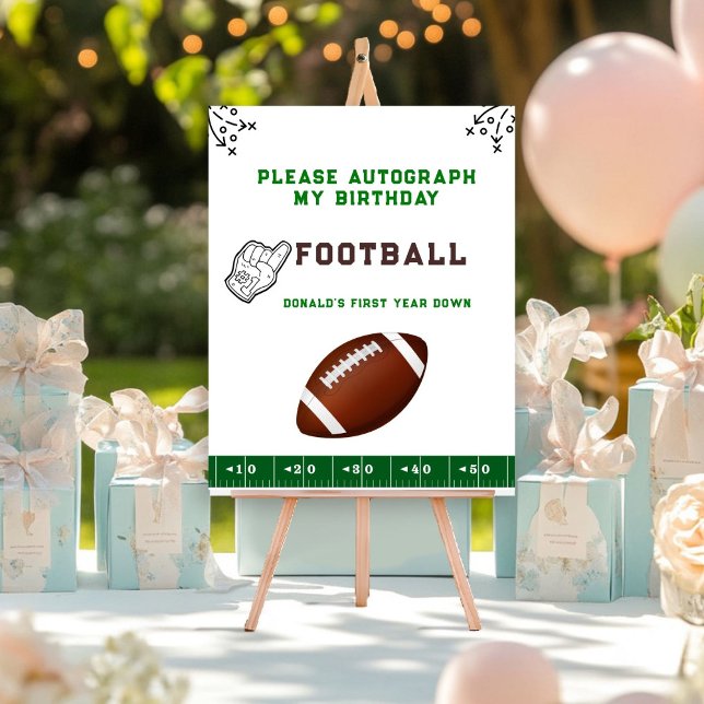 Football First Year Down 1st birthday Photograph Poster (Creator Uploaded)