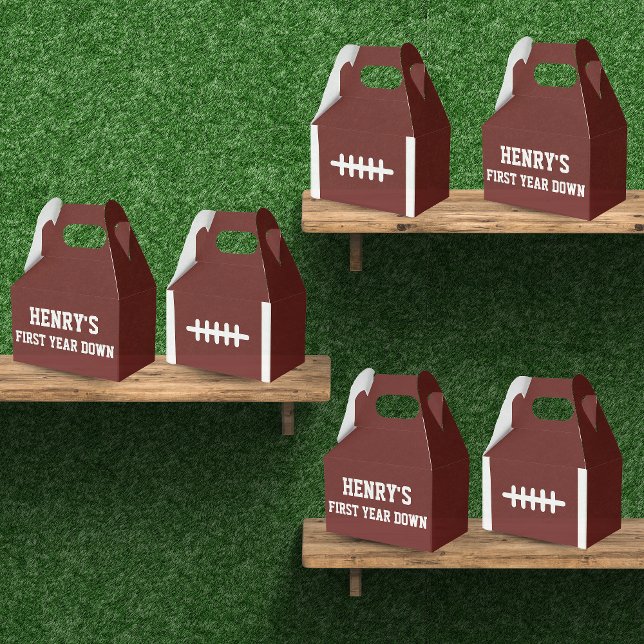 Football First Year Down Birthday Favor Boxes (First year down - favor boxes)