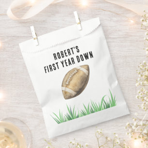 Football First Year Down Birthday Party Favor Bag