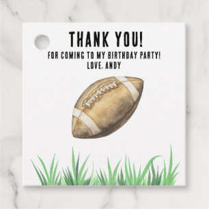 Football First Year Down Birthday Party Favor Tags