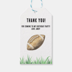 Football First Year Down Birthday Party Gift Tags