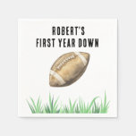 Football First Year Down Birthday Party Napkins