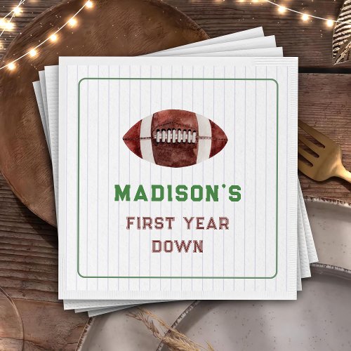 Football First Year Down Birthday Party Napkins