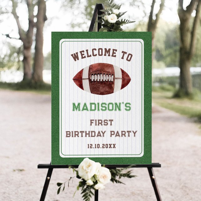 Football First Year Down Birthday Welcome Sign (Creator Uploaded)