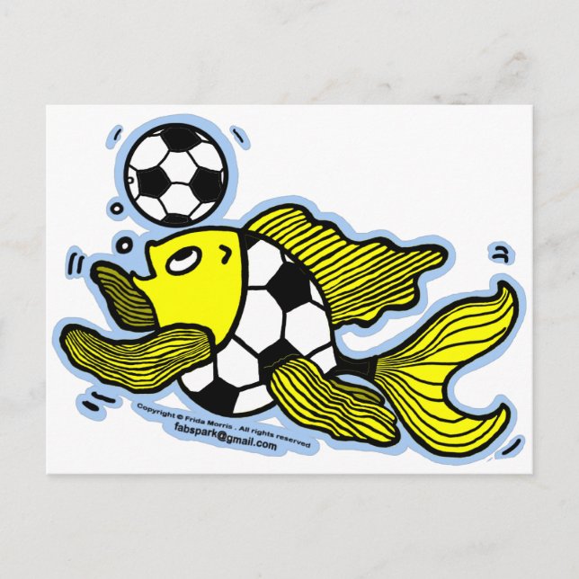 Football Fish Soccer Postcard (Front)