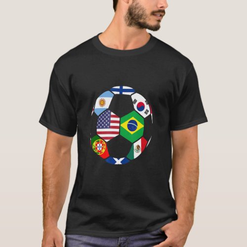 Football Flags Of The Countries Usa Flag Soccer Ba T_Shirt