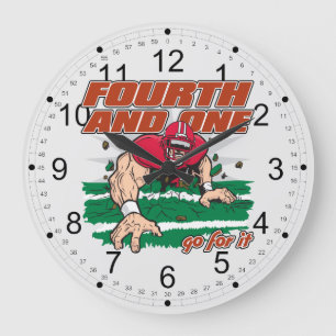 Football Fourth and One Large Clock