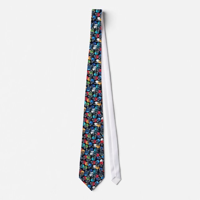 Football Frenzy Football Helmet Pattern Tie (Front)