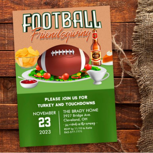 Football Friendsgiving Dinner Invitation