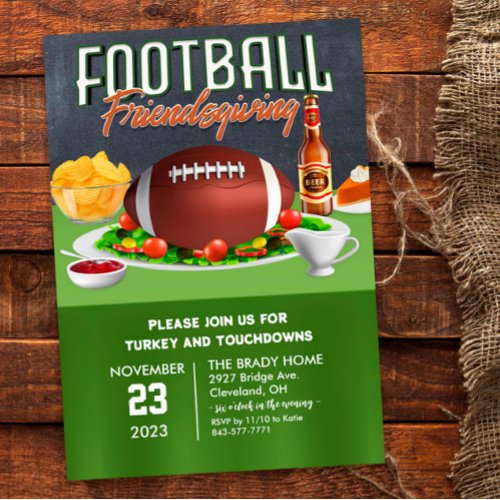 Football Friendsgiving Dinner Invitation