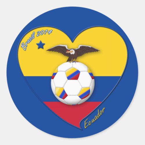 Football from ECUADOR Ecuador National Team Socce Classic Round Sticker