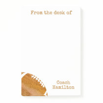Football From The Desk of Coach Personalized Post-it Notes