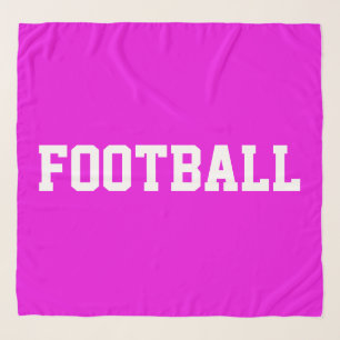 FOOTBALL Fun Athletic White Text On Tropical Pink Scarf