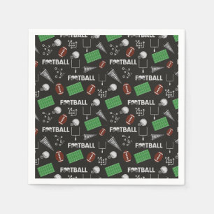 Football Fun on Black Napkins
