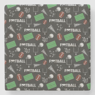 Football Fun on Black Stone Coaster
