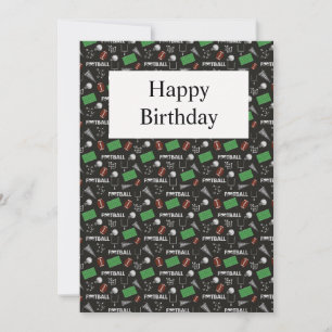 Football Fun on Black Thank You Card