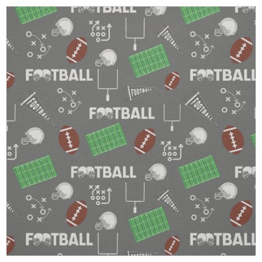 Football Fun on Dark Gray Fabric