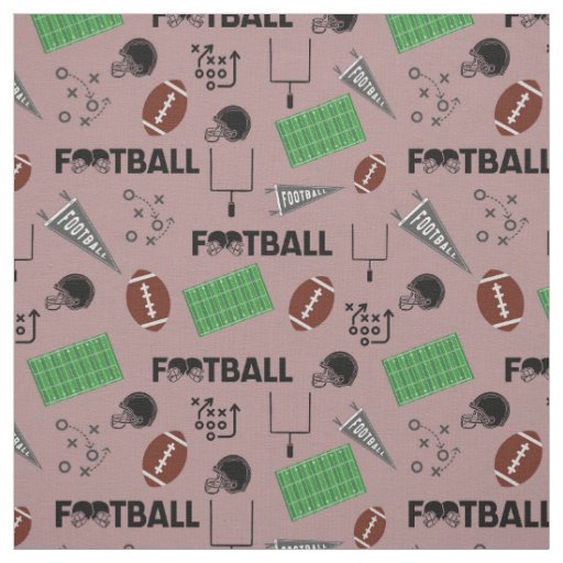 Football Fun on Dark Gray Pink Fabric