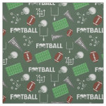 Football Fun on Dark Green Fabric