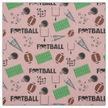 Football Fun on Dark Tea Rose Pink Fabric