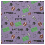 Football Fun on Gray-Purple Fabric