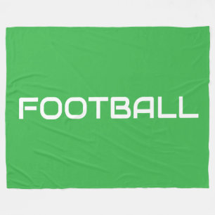 FOOTBALL Fun Sporty Modern Text On Bright Green Fleece Blanket
