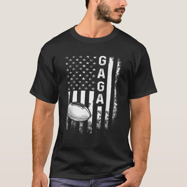 Football Gaga Sports Player America Flag Men Women T-Shirt (Front)