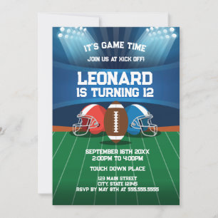 Football game birthday party Invitation