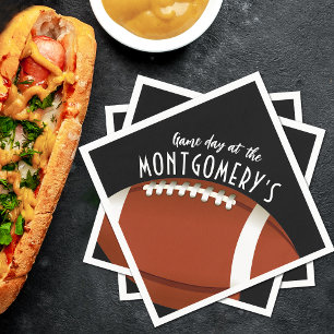Football Game Day Black Napkins