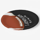 Football Game Day Black Paper Plates (Angled)