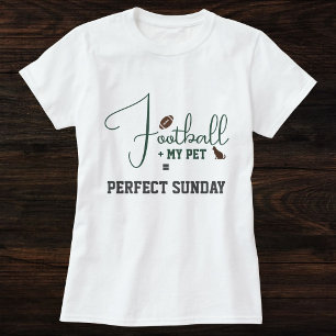Football Game Day Cat Mom Script Green Grey White  T-Shirt