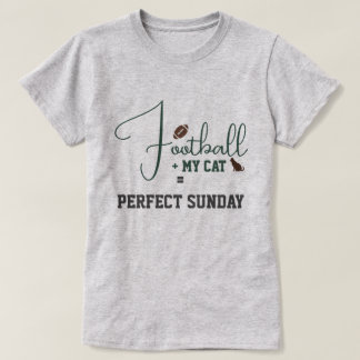 Football Game Day Cat Mom Script Green Light Steel T-Shirt