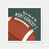 Football Game Day Dark Green Napkins (Front)