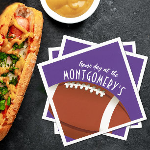 Football Game Day Purple Napkins