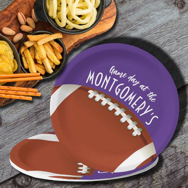 Football Game Day Purple Paper Plates (Creator Uploaded)
