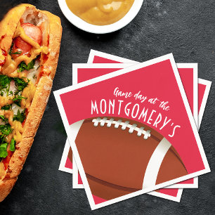 Football Game Day Red Napkins