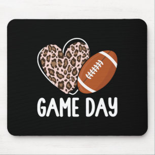 Football Game Day Womens Leopard Cheetah Game Day Mouse Pad