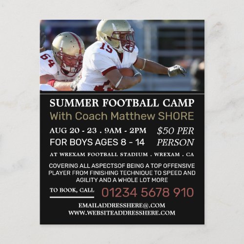 Football Game Football Camp Advertising Flyer